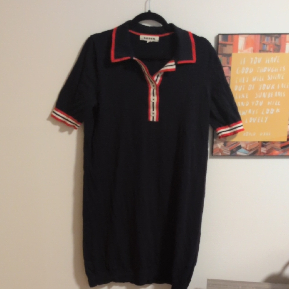 Boden Navy blue And Red Dress Size 12 P2P: 20in Shoul2hem: 37in